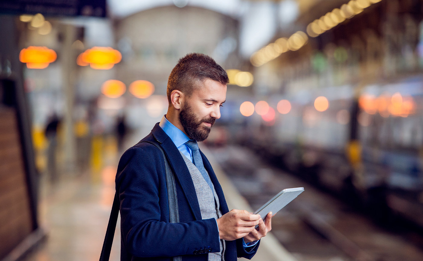 Businessman on platform