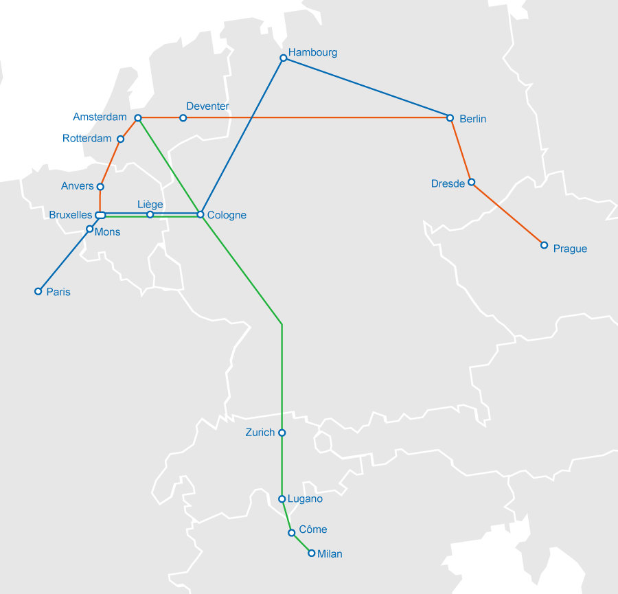 Plan du réseau European Sleeper