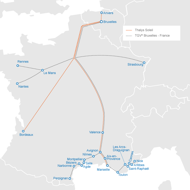 Carte Du Reseau Tgv Nord Ouest France Info Vacances Guide Voyage