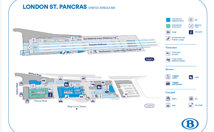 London St-Pancras station map